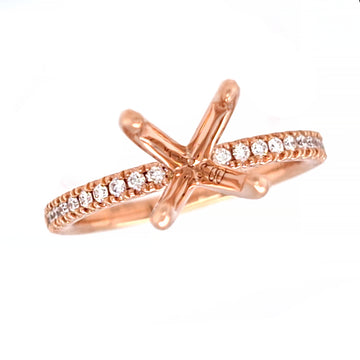 1/5ctw Diamond Rose Gold Semi-Mount Ring